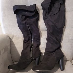 High suede boots
